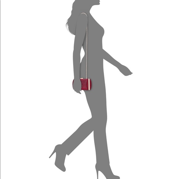 INC Ranndi Sparkle Clutch Fuchsia Crossbody Bag - Picture 10 of 12